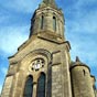 Captieux : Eglise Saint-martin, Façade occidentale et clocher. 