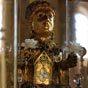 La pièce maîtresse du Trésor est la statue reliquaire de Sainte Foy, celle qui est à l'origine de la prospérité de l'abbaye et dont la relique a été volée à Agen. Datant du IXe siècle, elle est faite de plaques d'or et d'argent sur une âme en bois. Au cou