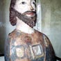 Buste de saint Jacques en bois polychrome dans l'église d'Asquins.